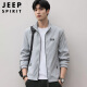 JEEP SPIRIT吉普外套男潮流春秋季夹克男士立领修身衣服 灰色 2XL 