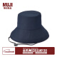 无印良品（MUJI）使用不易沾水带不易沾水圆帽渔夫帽防晒帽 帽子 遮阳帽 DBA21A2S 藏青色 55-57cm