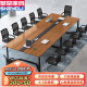 圣黎办公桌会议桌长桌简约现代长方形培训洽谈桌3米+10把椅