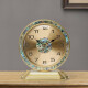丽盛（LISHENG）轻奢座钟家用台式钟表金属时钟摆件客厅坐钟台钟桌面石英钟表 1649-1 (贝壳纹升级款)