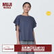 无印良品（MUJI）女式凉感防紫外线罩衫T恤防晒衣服女款夏季夏日 BB2PBA4S 烟熏紫色 L （165/88A）