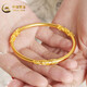 中国黄金（CHINA GOLD）黄金手镯女款足金镯子繁花似锦首饰送妈妈女友生日情人节礼物 金重约9.70g【58圈口】