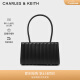 CHARLES&KEITH【SALE】CK2-30781734女士填充条纹手提单肩腋下包 Black黑色 M