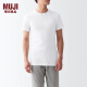 无印良品（MUJI）男式 无侧缝天竺编织圆领T恤 2件装 FA00CC3S 短袖打底衫 白色 M