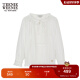 Teenie Weenie小熊女装2024夏季新款法式设计感蕾丝七分袖衬衫上衣 白色 160/S