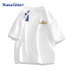 NASA GISS官方潮牌联名短袖t恤港风宽松纯棉卡通春夏半袖男上衣 白色 L 
