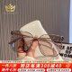 玛萨皇冠（MazaHonguan）轻奢品牌女士墨镜女个性连体镜片大框透明浅色太阳镜女高级感大脸 透明香槟色 礼盒装