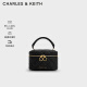 CHARLES&KEITH复古拼色菱格链条斜挎小包盒子包女CK2-80781893-2 Black黑色 S