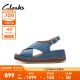 Clarks其乐卡萨系列女鞋24新款夏季舒适沙滩厚底轻弹缓震罗马凉鞋 蓝色 261773004 37
