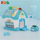 IQG品牌宝宝智慧屋玩具多面体婴儿童早教盒子形状认知时钟玩具 蓝色