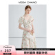 VEGA CHANG法式碎花连衣裙女2024夏季新款高级感显瘦气质桔梗长裙 花色 S