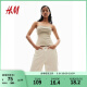H&M女装抹胸2024夏季新款修身时尚优雅舒适抹胸式短上衣1249115 浅米色 165/96