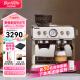 Barsetto/百胜图二代咖啡机 意式半自动家用咖啡机 双加热双泵研磨一体机 现磨咖啡豆手动奶泡BAE02米白色