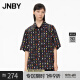 江南布衣（JNBY）夏季衬衫短袖100%棉波点印花翻领简约通勤5M4251650 099/黑色系花型 L