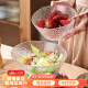 格娜斯日式玻璃沙拉碗斜口锤纹透明玻璃碗大号蔬菜水果盘甜品碗900ml