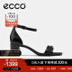 爱步（ECCO）一字带凉鞋 2024年夏季新款高跟增高凉鞋罗马凉鞋  塑雅213343 黑色21334301001（羊皮） 36