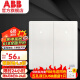 ABB开关面板 轩致系列无框86型曲面开关雅典白墙壁面板家用 双开单控 曲面带LED灯