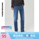 美特斯邦威夏季新款牛仔裤男基本牛仔长裤男式牛仔裤 中蓝 170/76A/M