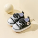 布拉米勒（BradMiller）婴儿帆布鞋0一1-2岁春季宝宝鞋子男童幼儿软底透气春秋女宝学步鞋 黑色 单层  内长13cm