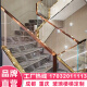 成都重庆现代简约室内直梁玻璃钢木楼梯跃层阁楼复式别墅楼梯定制