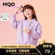 MQD童装女童百搭华夫格卫衣2022年冬装儿童卫衣宽松韩版休闲外套 淡紫色 130