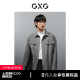 GXG男装 明线设计简约基础含羊毛短大衣毛呢外套男士23年冬季新款 灰色（双面呢） 180/XL