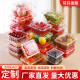 烘焙精灵一次性水果盒透明加厚果蔬包装盒蓝草莓提子榴莲盒塑料打包盒有盖 约装500克50个