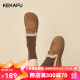 珂卡芙（KEKAFU）加绒保暖棉鞋女款冬季2024新款一脚蹬毛毛鞋复古勃肯鞋 焦糖色2.5cm 36