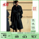 H&M女装风衣2024春季新款时尚休闲英伦风斜纹布双排扣大衣1202758 黑色 160/88 S