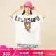 LALABOBO设计感夏季新款小熊刺绣宽松显瘦T恤女闺蜜装韩版短袖L21B-WSDT42 米白 S 建议115-130斤
