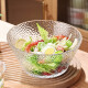 格娜斯（CRISTALGLASS）玻璃沙拉碗斜口锤纹透明玻璃碗蔬菜水果盘甜品碗餐具大号1600ml