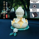 轩玺汽车摆件金莲花佛高端车内中控台精致摆饰车载装饰用品大全男士女 【金身小佛莲花台】东陵玉佛珠