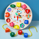 三格田（SANGTY）儿童钟表模型数字数学时钟玩具早教智力玩具婴儿形状配对积木穿线 企鹅时钟-穿线
