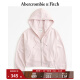 ABERCROMBIE & FITCH女装 24春新款小麋鹿休闲拉链外套毛圈布连帽卫衣 358698-1 浅粉色 S (165/92A)