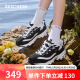 斯凯奇（Skechers）甜心熊秋冬老爹鞋子女士蕾丝网面透气厚底增高运动休闲鞋896085