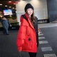 YUEXUNZI工装羽绒服女短款冬季新款女装韩版连帽加厚收腰显瘦白鸭绒外套 红色 M