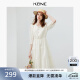 KBNE连衣裙女2024春夏新中式莱赛尔白色小个子气质茶歇法式小众裙子 米色 M（建议95-110斤）