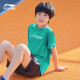 LI-NING KIDS李宁儿童T恤速干短袖男童女大童24年夏季新款冰丝打底衫半袖上衣 新正绿 160