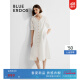 BLUE ERDOS连衣裙女24春夏新品优雅复古系扣腰带设计舒适亚麻长裙 白 160/80A/S
