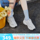 斯凯奇（Skechers）透气老爹鞋女运动休闲鞋99999863 WNV白色/海军蓝色 37 