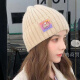 HKYI帽子女秋冬季绒线帽 女士新款时尚韩版百搭可爱针织帽 小雏菊+变色标米黄色
