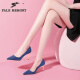 Pale memory品牌高跟鞋女细跟2024夏季新款尖头浅口气质单鞋女 深蓝色 36