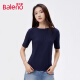 班尼路（Baleno）春季女装莫代尔罗纹T恤时尚潮流舒适T恤女 93B M 