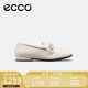 爱步（ECCO）单鞋女 舒适百搭方头通勤皮鞋 安妮方头系列208513 石灰色38