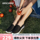 Skechers斯凯奇网面透气一脚蹬女健步鞋缓震休闲鞋15600 BKW黑色/白色 37