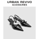 URBAN REVIVO2024夏季新款女士时尚小猫跟尖头空鞋UAWS40052 黑色 37