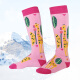 SOARED儿童卡通滑雪袜长筒加厚男童女孩雪地运动袜冬季保暖专业滑雪袜子 长颈鹿 27-30码