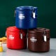 伟纳斯商用保温桶大容量不锈钢米饭桶冷藏桶快餐桶豆浆桶保温汤桶 5L 无龙头款（实际容量约4.5L） 红色【SUS304内胆】