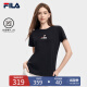FILA斐乐官方女子短袖T恤 夏季基础简约时尚休闲短袖衫 正黑色-BK 170/88A/L