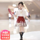 奥蒙威（AOMENGWEI）儿童马面裙套装短款夏季女童汉服六一女孩新中式中国风唐装YYM01 红色套装（送项链） 150